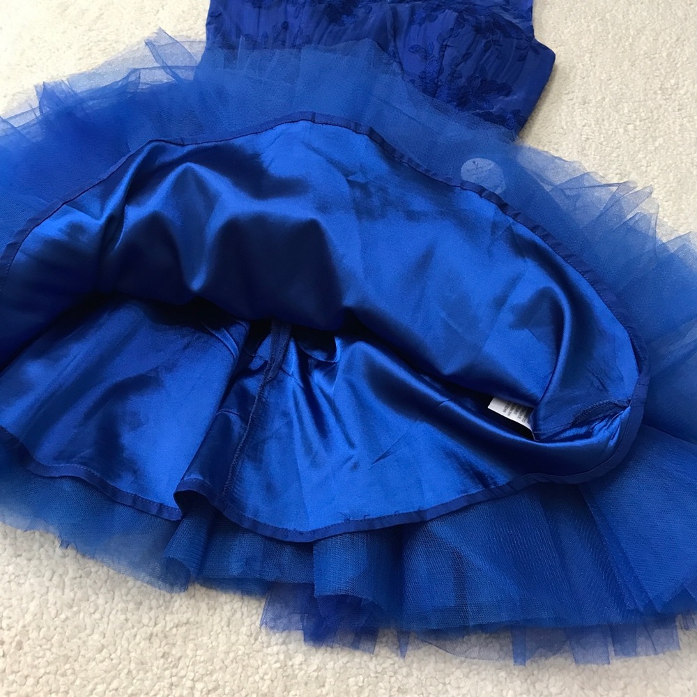 Tulle Sleeveless Mini Dress Blue Tutu Dress Pit to Pit 15.5โ - Picture 8 of 14